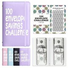 100-Day Money-Saving Challenge, Featuring Double-Sided Budget Envelopes That Can Hold 100 Sheets And Savings Tracking Cards, For Managing Savings Plans And Giving New Year Gifts - Multicolor - View 11