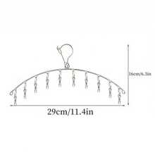 1个不锈钢晾衣架，带40个夹子，多功能悬挂式收纳架，可用于晾晒袜子、毛巾、胸罩、手套、婴儿衣服和其他室内/室外物品