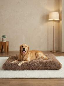 PETSIN 1 pieza Cama esponjosa para perro, Cojín cómodo para mascotas, Tela suave con fondo antideslizante, Lavable a máquina, Adecuado para perros y gatos grandes/medianos/pequeños, Para todas las estaciones - Marrón - Ver 6