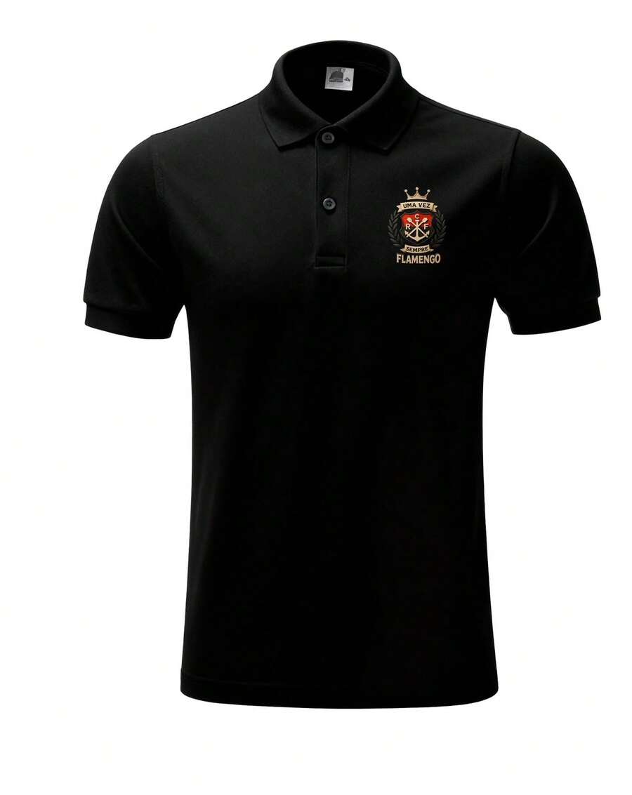 Men's Polo Shirt, Flamengo Retro Special Edition Soccer Jersey - 黑色 - 查看 1