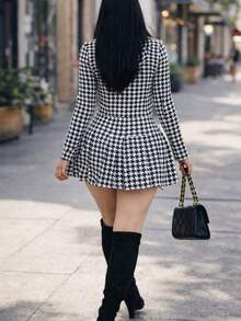 Women Two-Piece Outfits - Black and White - View 2