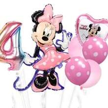 7pcs Theme Birthday Balloon Set, Includes Shaped Foil Balloons, Gradient Number Foil Balloons, Heart Decorative Balloons, Background Decoration, Suitable For Birthday Party, Theme Party - Multicolor - View 19