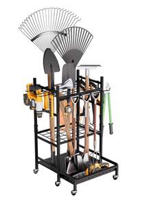 1pc Garden Tool Rack With Wheels, Versatile Wheeled Storage Organizer With Steel Construction, Equipped With Multiple Hooks, Ideal For Sorting And Storing Long-Handled Tools, Rakes, Brooms, And Garden Accessories, Perfect For Garages, Yards, Storage Units, And Workshop Spaces, Enhancing Organization, Accessibility, And Clean, Clutter-Environments, , Rust-Resistant Design; Space-Saving Profile; Easy Maneuverability; Secure Hooks And Adjustable Rack Sections; Dust-Resistant Finish; Converts Any Garage, Yard, Or Storage Unit Into Orderly, Accessible Work Zones - Multicolor - View 13