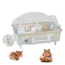 Genérico Jaula Hábitat para Jerbos Jaula con Diseño de Casa para MascotasHábitats con de Ventilación para Mascotas para Erizo Chinchilla Conejo Jerbo Enano Háer Cobaya Hurón - Blanco - Ver 7