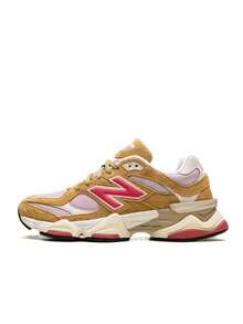 New Balance 9060 男士运动鞋，猪皮绒面革网布拼接，ABZORB & SBS 缓震科技，Y2K 未来主义风格，U9060EGEA - 平原/紅色/薄霧 - 查看 1