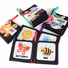1 Set Baby Books & Toys, Animal Tail Cloth Books With Crinkle Paper, Soft Sensory Books Suitable For Infant Boys & Girls, High Contrast Black & White Tummy Time Toys, Ideal 1st Birthday Gift For Babies - Multicolor - View 11