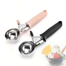 1pc Stainless Steel Ice Cream Scoop - Modern Trigger Release Dough Scoop - Reusable Watermelon Scoop Suitable For Baking, Party, Wedding, Restaurant, Home, Kitchen, Dorm Essentials - Multicolor - View 5