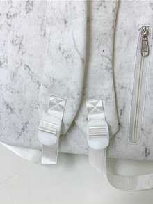 1pc Printed + Canvas Material Backpack, Zipper Closure, Style, Suitable For Students, Commuting, Outdoor Activities, All Seasons - Multicolor - View 9