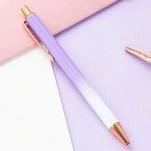 Customized Text/Logo Push-Button Pen With Glitter Metallic Finish, Customized Metal Advertising Push-Button Ballpoint Pen, Creative Glitter Metallic Advertising Gift Ballpoint Pen, Back To School Gift, Gift For Teacher/Friends - 14.7*1cm - View 13