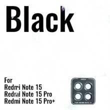 1 pieza Protector de lente de cámara de vidrio templado para la serie Redmi Note 15, compatible con Note 15/15 Pro/Pro+ 4G/5G, instalación rápida de una sola pieza, multicolor, marco de aleación de aluminio negro y plateado, protector de lente - Multicolor - Ver 3