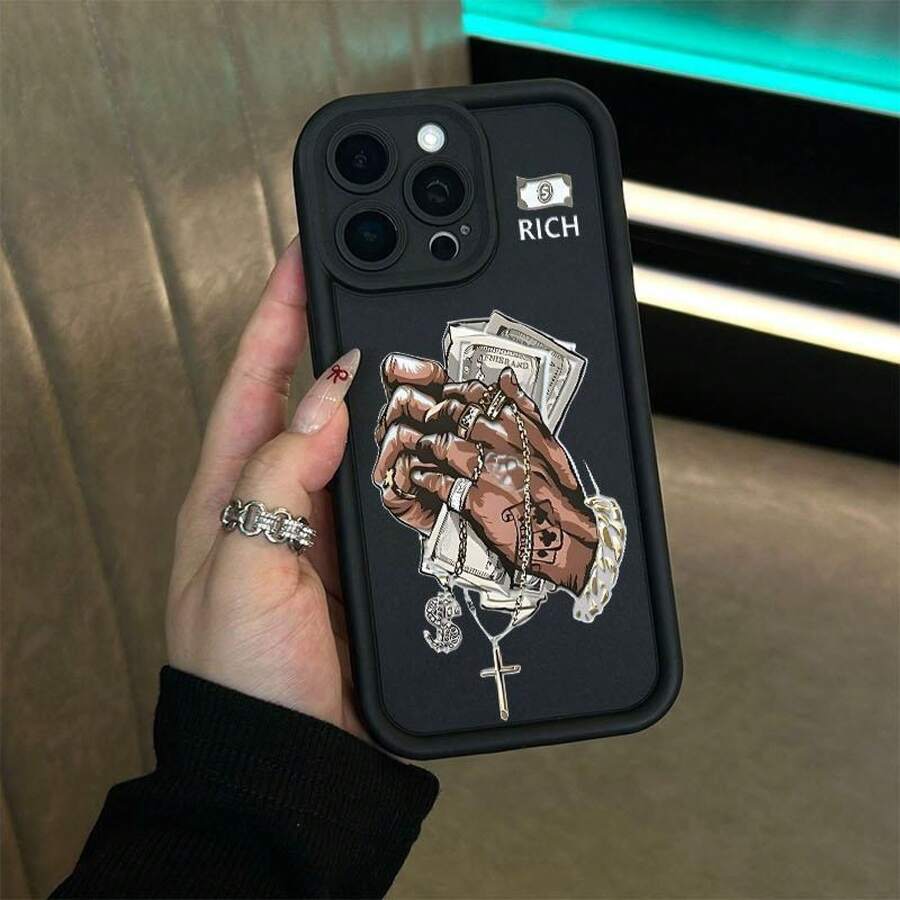 All-In-One, Drop-Resistant Phone Case For A Creative Dollar Design, Offering Camera Protection For IPhone Models 16 Pro Max, 15 Pro, 14 Plus, 13, 12, 11, And XS.,Suitable For IPhone17 Air - màu đen - Xem 1