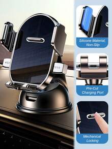 车载手机支架 – 360°旋转仪表盘支架，带吸盘底座、自动锁定机制、防震防抖、通用车载导航支架 - 吸盤支架 - 查看 6