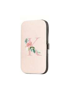 7件套A-Z字母印花旅行美甲工具套装，包含粉色花朵和字母图案，大容量指甲护理收纳盒，不锈钢工具，超锋利防溅指甲钳套装，经典设计指甲钳盒。适用于手机美容、旅行、外出、居家学习、聚会等场合。 - 彩色 - 查看 19