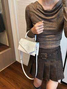 Casual Minimalist Small Square Bag, Fashionable Women's Shoulder Bag, New Stylish Crossbody Bag - Multicolor - View 5