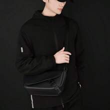 New Casual PU Leather Men Messenger Bag, Multi-Function Shoulder Bag, Flap Square Shoulder Bag, Fashion Leather Bag, Large Capacity Crossbody Bag, Lightweight Shoulder Bag, Multi-Pocket Travel Bag - Multicolor - View 4