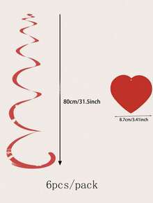 A Set Of Heart-Shaped Hanging Decorations, Valentine's Day Banners, Room Decorations, And Party Decorations. - 紅色 - 查看 2