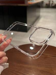 VOUVI Silicone Suction Cup Holder Ultra Transparent Protective Case Compatible With Iphone 17 14 12 11 13 15 16 Pro Max 16 15 14 Plus 16 E 17 Air Business Minimalist Luxurious Shockproof Clear Cover Phone Accessories - Transparent Shell + Black - View 3