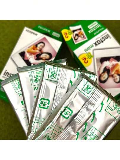 FujiFilm Mini Photo Paper (Available In 10/40/60/80/100 Sheets), Colored Border Instant Photo Paper, Compatible With Mini7s/8/9/11/12/25/90/Wide, Foil-Wrapped, Vivid Colors, Stable Imaging From 5-40℃.