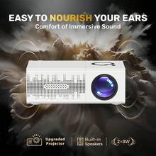 Portable Projector, Supporting 1080P High Definition, USB Connection, Equipped With Remote Control, Compatible With Smartphones, Tablets, Laptops, TV Sticks And USB Drives, Compact Design, LCD Display, High-Definition TV Input, Native Resolution 1280*720, Providing A Large-Screen Viewing Experience. Full HD Projector - Xem 4