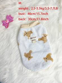 小型犬毛绒格子泰迪熊毛衣，带牵引环：柔软保暖长袖宠物服装，适合小型犬（马尔济斯犬/贵宾犬），可爱室内/室外狗狗时尚背心 - 彩色 - 查看 14