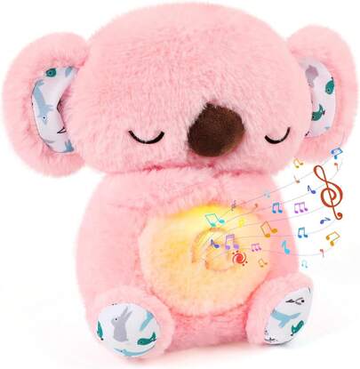 ¡Recomendado30cm Juguete de Peluche, El Aguacate se Convierte en un Burro de Peluche, Juguetes Que Respiran, Brillan y Emiten Sonidos, Compañero de sueño, Peluche de Regalo para niños y niñas (Rosa/Gris)¡Top de Temporada