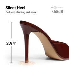Women High Heels Stiletto Mule Sandals, Sexy Peep Toe Slip On Sandals For Party Dressy Prom Wedding Casual Wearing - 酒紅色 - 查看 4