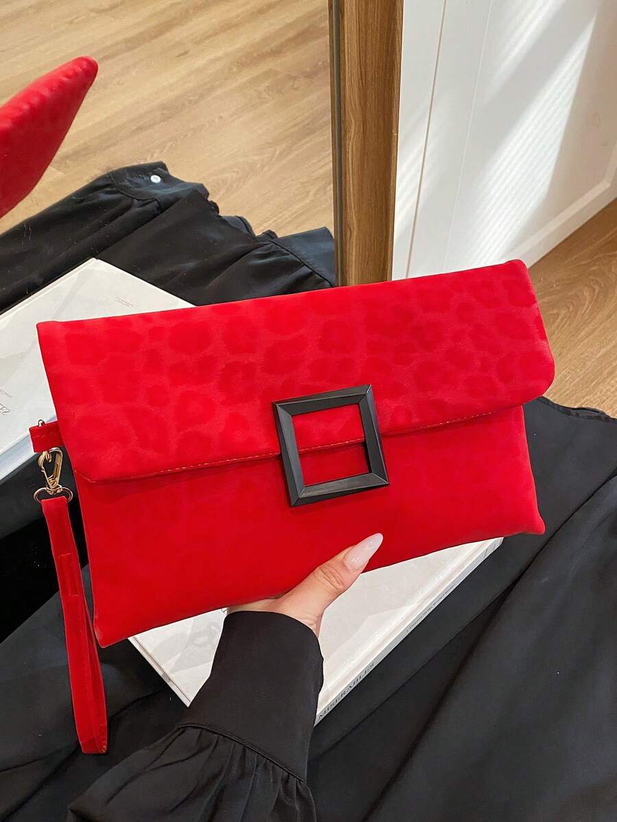 New Luxury Minimalist Clutch Bag - Red - View 1