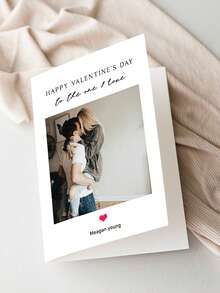 Customizable Valentine's Day Cards With Envelopes, Featuring Personalized Photos And Greetings For Boyfriends And Girlfriends, Romantic Paper Valentine's Day Themed Cards (Including Envelope) - Multicolor 3 - View 6