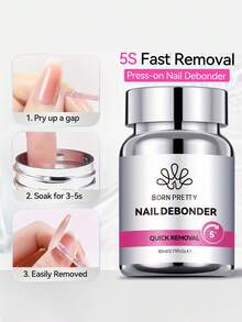 BORN BEAUTY 80毫升快速卸甲油，5秒内溶解指甲凝胶，快速卸除假指甲 - 80毫升 - 查看 8