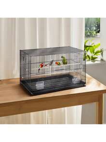 30in Bird Cage, Metal Large Parakeet Cages For Cockatiels Small Parrot Budgies Lovebirds Canaries, Pet Bird Cage With Rolling Stand And Tray - Black - View 9
