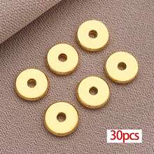 30颗18K镀金扁平圆形隔珠黄铜圆片珠金色金属散珠，适用于DIY手链、项链、耳环等首饰工艺品制作，尺寸3/4/5/6毫米 - 彩色 - 查看 15