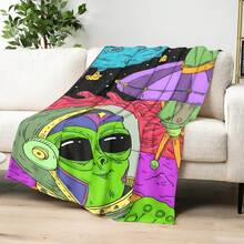 Soft Cartoon Blanket Comfortable Multi Function Plush Throw Cozy Bedding Essentials For Home Sofa Bedroom Gift - 彩色 - 查看 5