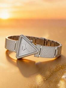 Guess Women's Triangle Dial Watch. Shiny Case, Showcasing Luxurious Ladies' Style. Suitable For Daily Wear GW0644L1 - Silver - View 2