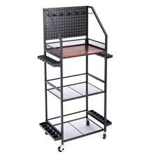 ロッドスタンド 釣り竿立て 釣竿置き 12本用 大容量 4in1 ロッドラック 釣り具収納 整理 移動式 ロッドホルダー キャスター付き 移動便利 パンチングボード付き 組立式 - ブラック - チェックする 1