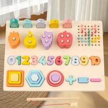 5-In-1 Wooden Fishing Game, Children's Educational Toy, Improves Focus, Cartoon Design, Children's Board Game & Puzzle Set - Multicolor - View 4