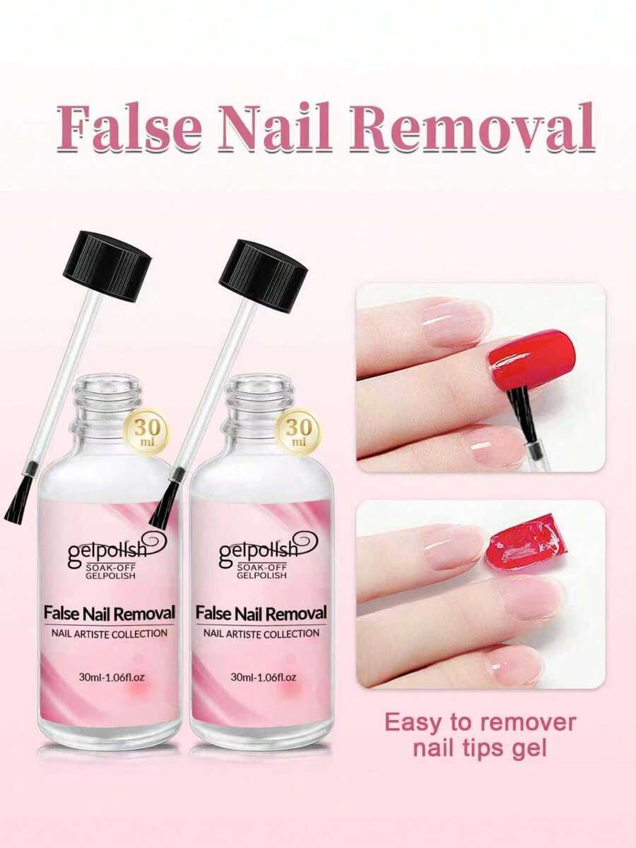 2PCS 30ml Pinpoint Nail Glue Remover For Press On, Multi-Functional Remover For Nails Tips, Gentle Glue Remover For Gel X Nails, Non-Acetone Nail Polish Remover - 無色 - 查看 1