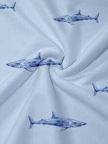 男士休闲海洋生物印花短袖Polo衫，夏季 - 彩色 - 查看 4