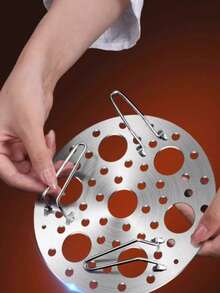 Stainless Steel Round Steamer, Foldable Steaming Rack, High Foot Steaming Tray For Eggs, Buns, Steaming Compartment, Home Kitchen Cookware - Silver - View 3