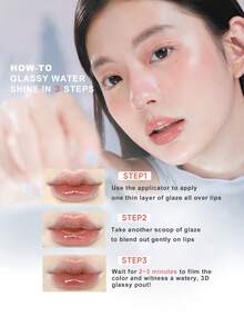 JUDYDOLL 2.4g Moisturizing Lip Gloss, Nourishing Lip Essence For Glossy Lips, Mirror-Like Finish, Non-Sticky, Suitable For Self-Use, Gifting, Beginners, Beach, Travel, Vacation, Dates, Weddings, Students, Office And More - #02 冰糖草莓 - 查看 6