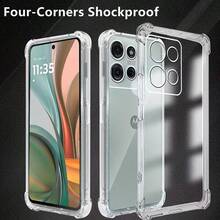 1件裝透明Moto手機殼，適用於Moto Edge50 Neo/Moto G86/Moto G24/Moto G14/Moto E14/Moto G06，防震極簡時尚純色手機保護殼，親膚不刮花，防震防塵防靜電 - 無色 - 查看 2