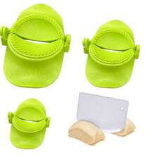 1/4件套高品质糕点模具和刮刀 - 可重复使用的饺子、馅饼和甜点制作工具 - 感恩节、圣诞节、万圣节和复活节烘焙必备 - 厨房小工具，传统设计 - 彩色 - 查看 4