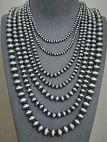 High Quality Women's Vintage European & American Bohemian Style Western Pearl Layered Necklace Set, Each Length Can Be Purchased Separately, Best Layered Effect, Suitable For Daily Wear Or Gatherings - Antique Silver - View 15
