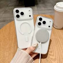 Magnetic Charging Phone Case, Compatible With IPhone 17 Air 16 15 14 13 Pro Max 12 11, Transparent Acrylic Ultra-Thin Protective Cover - Clear - View 3