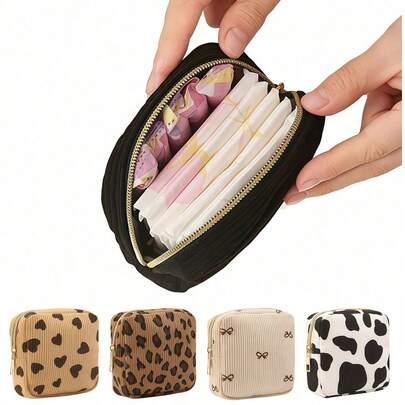 Multi-Color Sanitary Pad Storage Bag, Pink Sanitary Napkin Storage Bag, Large Capacity Minimalist Portable Storage Bag For Storing Tampons, Pads And Sanitary Napkins, Essential For Girls, Cosmetic Bag, Travel & Study Supplies, Travel Makeup Bag, Holiday Makeup Bag