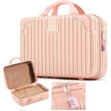 14英寸简约优雅化妆箱，小型旅行收纳盒，礼品包装盒，商务旅行，乔迁礼物，化妆工作室必备收纳好物 - 彩色 - 查看 8