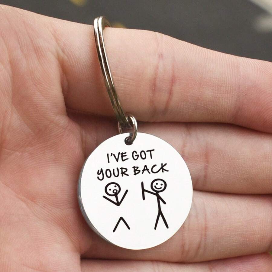 I've Got Your Back Stick Figure Alloy Keychain Keyring Fun Friendship Gift For Friends And Colleagues Birthday Gift. - Multicolor - View 1