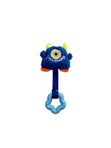 带内置哨子的吱吱作响的狗狗磨牙玩具，星形硅胶磨牙环，表面有纹理凸点，可清洁牙齿并按摩牙龈，适合中小型犬猫，宠物用品，宠物玩具 - 彩色 - 查看 11