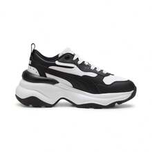 Puma 女士系带低帮休闲运动鞋，熊猫图案运动鞋 - 彪馬白-黑色 - 查看 5