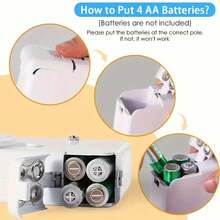 1台手持式缝纫机，迷你便携式缝纫机，快速手持缝纫工具，适用于布料、纺织品和服装（不含电池） - 白色 - 查看 6