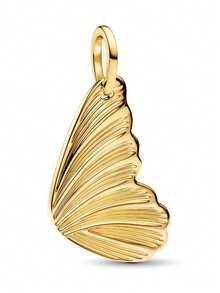 1pc Unique Design Golden Butterfly Wing Beaded Pendant, Versatile DIY Bracelet/Necklace Gift - Yellow Gold - View 1